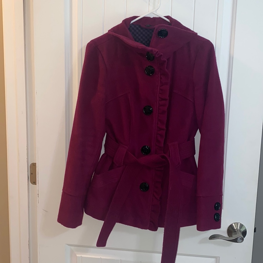 Steve Madden Maroon magenta trench coat small